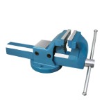 Prof. All-Forged Steel Vise with 100 mm jaw width and built-in pipe jaws for installation work